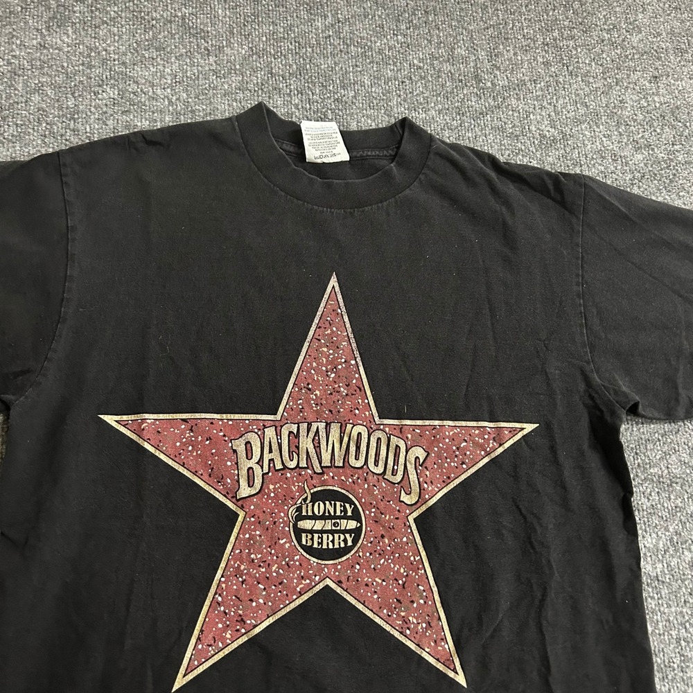 Pro Club T-Shirt Mens Size L Black Backwoods Honey Berry Graphic Heavy Weight